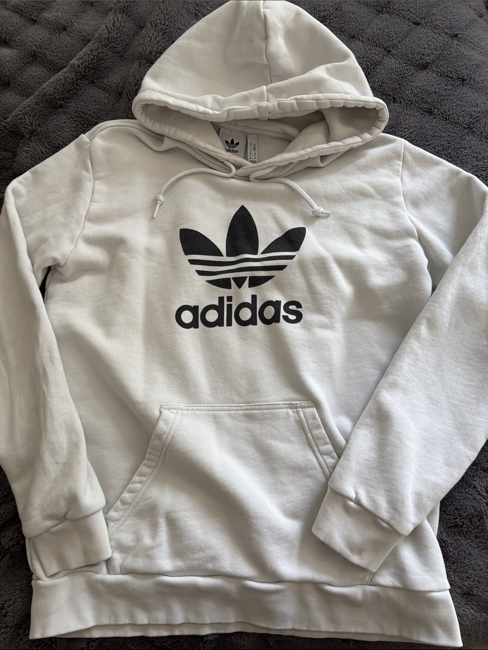 adidas White Hoodie with Black Trefoil Logo